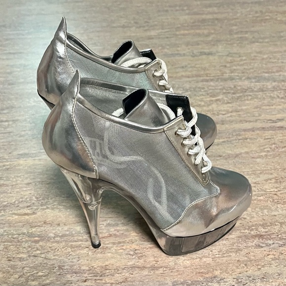 N.Y.L.A heeled laced platform heeled shoes with mesh - Picture 2 of 16